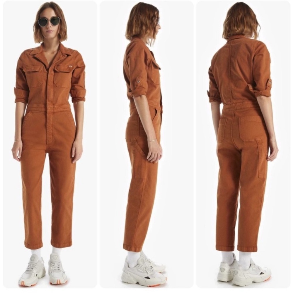 Mother Jumpsuit The Fixer in Brown Denim - Picture 5 of 14